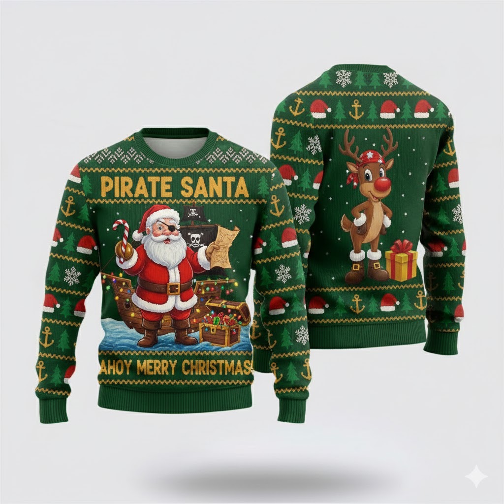 Santa Claus Couples Ugly Christmas Sweater
